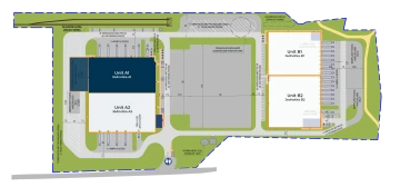 Plán areálu Logicor Příšovice s volnou halou B2